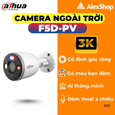 Camera Dahua Ngoài Trời Cố Định F3D-PV/F5D-PV/F2C-PV/F4C-PV - Đàm Thoại 2 Chiều, Chế Độ Màu Đêm, Giá Ưu Đãi 748.000₫