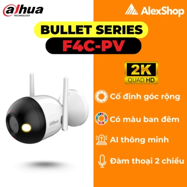 Camera Dahua Ngoài Trời Cố Định F3D-PV/F5D-PV/F2C-PV/F4C-PV - Đàm Thoại 2 Chiều, Chế Độ Màu Đêm, Giá Ưu Đãi 748.000₫