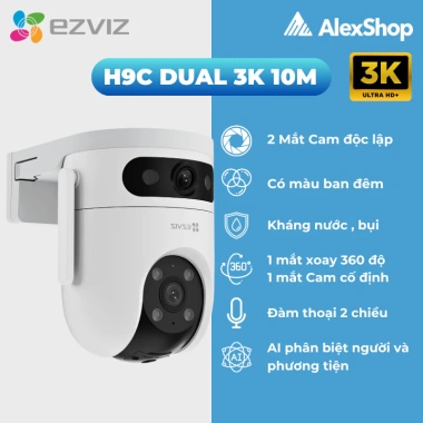 Camera Ezviz 2 Mắt H9C Dual 10M/6M và Thẻ 128GB - Hộp Kỹ Thuật Ngoại Thất Giá Ưu Đãi