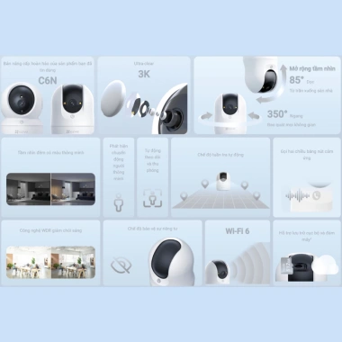 Camera Ezviz C6N G1 Trong Nhà Thông Minh Xoay 360 độ - Giá 619k Giảm Đặc Biệt