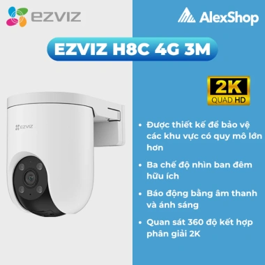Camera Ezviz H8C 3M 4G Ngoài Trời + Thẻ 64GB – Siêu Nét, Màu Ban Đêm, Chính Hãng, Giá 1.366.000₫