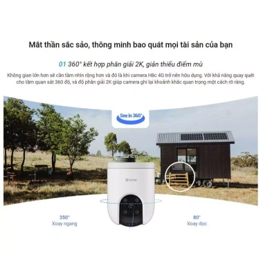 Camera Ezviz H8C 3M 4G Ngoài Trời + Thẻ 64GB – Siêu Nét, Màu Ban Đêm, Chính Hãng, Giá 1.366.000₫