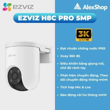 Camera Ezviz H8C Pro 2K/3K Ngoài Trời Xoay 360 Đàm Thoại 2 Chiều Chính Hãng 3