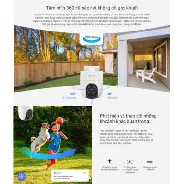 Camera Ezviz H8C Pro 2K/3K Ngoài Trời Xoay 360 Đàm Thoại 2 Chiều Chính Hãng 4