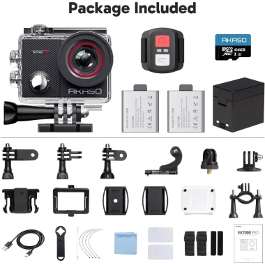 Camera hành động AKASO EK7.000 4K 20MP, chống nước 30m, WiFi, điều khiển từ xa, bảo hành 12 tháng 2