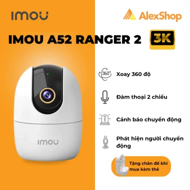 Camera Imou A52 Ranger 2 5M, Thẻ Nhớ 64GB, Chân Đế Chữ L - Giá ưu đãi 877k 2
