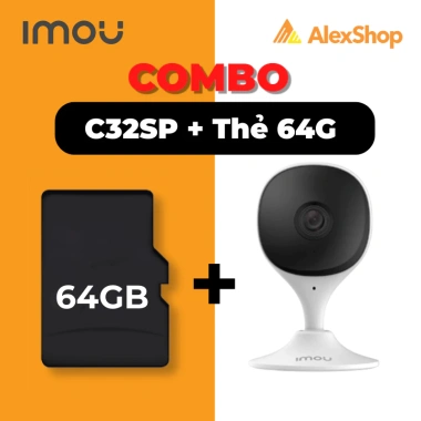 Camera Imou C32SP 3M - Thẻ 64GB Combo Giảm Giá 738k, Quan Sát 360 HD