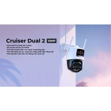 Camera IMOU Cruiser Dual 2 10M Ngoài Trời + Thẻ 64GB + Xoay 2 Mắt Đèn Chớp Đỏ Xanh 7