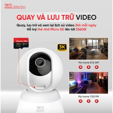 Camera IP Wifi 5MP 3K 360 độ Trong Nhà Thông Minh 365 Selection C2 Bảo Hành 12 Tháng Đổi 1 30 Ngày 3