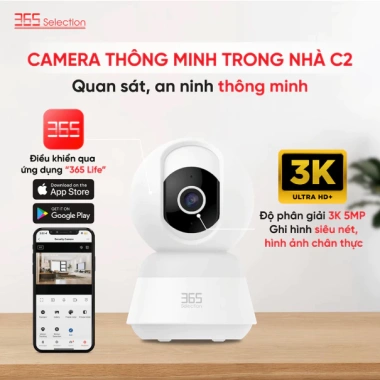 Camera IP Wifi 5MP 3K 360 độ Trong Nhà Thông Minh 365 Selection C2 Bảo Hành 12 Tháng Đổi 1 30 Ngày 6