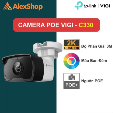 Camera Ngoài Trời 3M VIGI C330 6mm POE TP-Link IP67 - Màu Ban Đêm, Phân Giải 3M, Giá Ưu Đãi 749.000₫