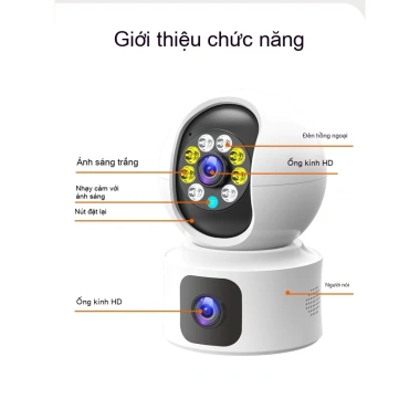 Camera thông minh giám sát màn hình kép HD 2 triệu, tầm nhìn ban đêm 360 không dây, giá 799.999 VND 5