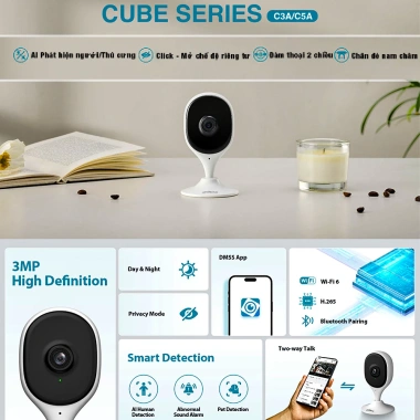 Camera WiFi Dahua CUBE A1 C3A‑C5A – Góc Rộng Trong Nhà, Chân Đế Nam Châm, AI 349.000₫ 4