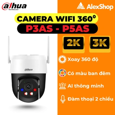 Camera Wifi Dahua Ngoài Trời P3I/P5I/P3AS/P5AS Xoay 360 độ Đàm Thoại 2 chiều