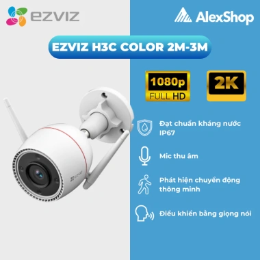 Camera WiFi Ezviz H3c 3M/2M FullHD, Phát hiện chuyển động - Chính hãng, Ngoài trời, Giá ưu đãi 669.000₫