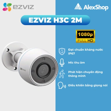 Camera WiFi Ezviz H3c 3M/2M FullHD, Phát hiện chuyển động - Chính hãng, Ngoài trời, Giá ưu đãi 669.000₫