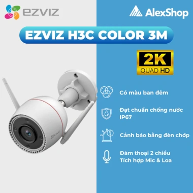 Camera WiFi Ezviz H3c 3M/2M FullHD, Phát hiện chuyển động - Chính hãng, Ngoài trời, Giá ưu đãi 669.000₫