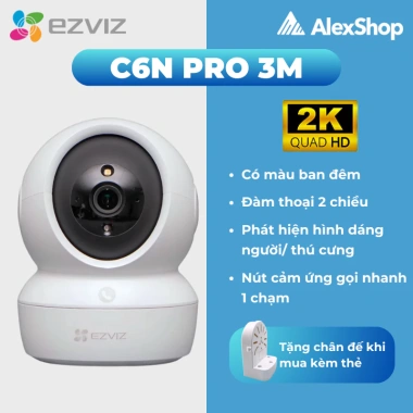 Camera WiFi Ezviz H6C 4K G1 C6N Pro - Đàm thoại 2 chiều, xoay 360, chỉ 435k 4