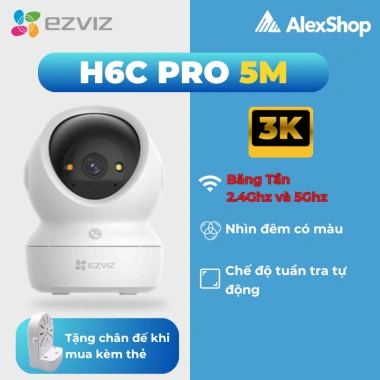 Camera WiFi Ezviz H6C 4K G1 C6N Pro - Đàm thoại 2 chiều, xoay 360, chỉ 435k 7