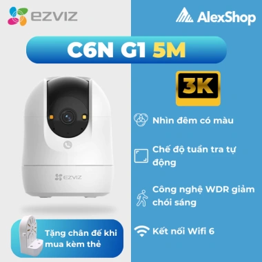 Camera WiFi Ezviz H6C 4K G1 C6N Pro - Đàm thoại 2 chiều, xoay 360, chỉ 435k 8