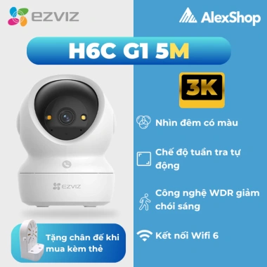 Camera WiFi Ezviz H6C 4K G1 C6N Pro - Đàm thoại 2 chiều, xoay 360, chỉ 435k 9