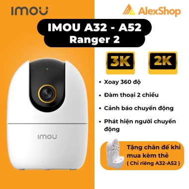 Camera WiFi Imou A32 A52 Pro Ranger Mini Xoay 360 - Đàm thoại 2 chiều, điều khiển app, chỉ 449.000đ