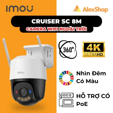 Camera Wifi Imou Cruiser SC 4K POE, Xoay Đàm Thoại 2 Chiều, Chế Độ Màu Đêm 8M HD