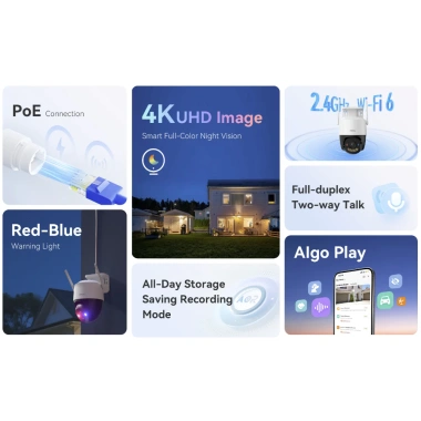 Camera Wifi Imou Cruiser SC 4K POE, Xoay Đàm Thoại 2 Chiều, Chế Độ Màu Đêm 8M HD