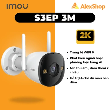 Camera Wifi IMOU S3EP 5M-3M Góc Rộng Ngoài Trời AI 2K-3K, Chất Lượng Hình Ảnh, Giá Ưu Đãi 978k 2 Camera Wifi IMOU S3EP 5M-3M Góc Rộng Ngoài Trời AI 2K-3K, Chất Lượng Hình Ảnh, Giá Ưu Đãi 978k 2