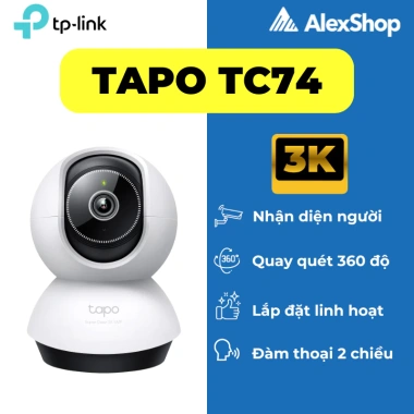 Camera Wifi Tapo TC74 5M Xoay 360 AI Thông Minh TP-Link Không Cổng LAN 648k