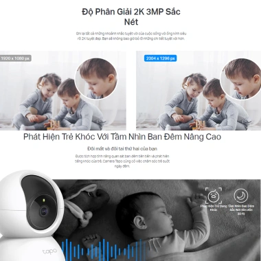 Camera Wifi TP-Link TAPO TC71 + Thẻ nhớ 64GB 3M + Chân đế L Camera trong nhà Giá 728.000 VND 3