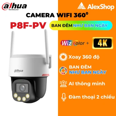 Camera Wifi Wiz-Color Dahua P3F P5F P8F Ngoài Trời Ban Ngày Như Ban Đêm Xoay 360 độ