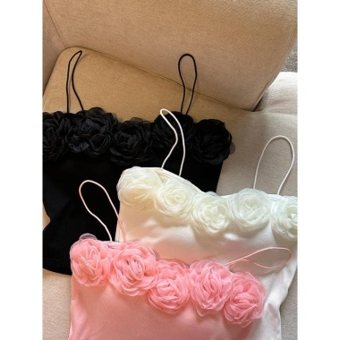 Camisole Desire Tính Khí Tây Tạng - Ba Chiều Hoa Đệm Nhỏ Ngắn Bên Ngoài 163.304 VND