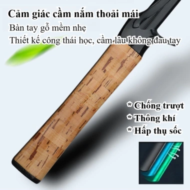 Cần Câu Cá Carbon Cao Cấp Siêu Nhẹ, Tay Cầm Gỗ, Đa Dạng Chiều Dài, Giá Rẻ 119k 3
