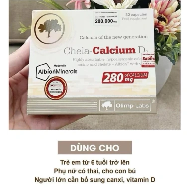 Canxi hữu cơ Chela Calcium D3 280mg cho mẹ bầu sau sinh - Chính hãng, giá 450k