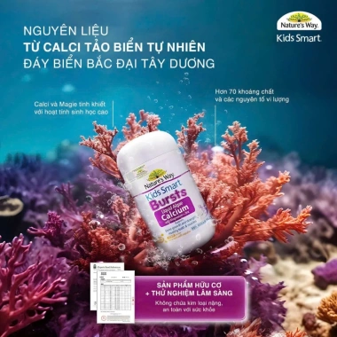 Canxi Hữu Cơ Tảo Biển Nature's Way Kids 30 Lọ - Tăng Xương Răng Trẻ