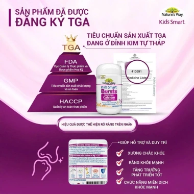 Canxi Hữu Cơ Tảo Biển Nature's Way Kids 30 Lọ - Tăng Xương Răng Trẻ 8 Canxi Hữu Cơ Tảo Biển Nature's Way Kids 30 Lọ - Tăng Xương Răng Trẻ 8
