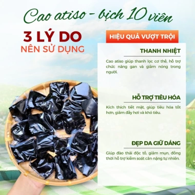 Cao ATISO 10 viên cô đặc nguyên liệu, nước sâm thanh mát ngọt ngon, chỉ 44.000₫