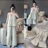 Cao Cấp Bộ Ngủ Thô Mềm Hai Dây Hoa Nhí Viền Ren Khuy Tiểu Thư QC Loại 1 Giá Ưu Đãi 395k