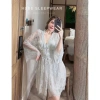 Cao cấp Set Váy Ngủ & Áo Choàng Cúc Ren Nơ Gọng Ngực - Hube Sleepwear 285k 9