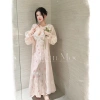 Cao cấp váy ngủ lụa kèm áo choàng ren hoa nhí lyly dài tiểu thư QC loại 1 Xíu Sleepwear 3