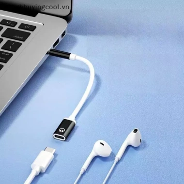 Cáp chuyển đổi 3.5mm sang Type‑C nữ, đầu phẳng, hỗ trợ tai nghe, giá 32.500₫