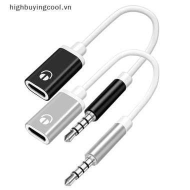 Cáp chuyển đổi 3.5mm sang Type‑C nữ, đầu phẳng, hỗ trợ tai nghe, giá 32.500₫