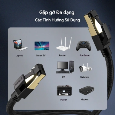 Cáp Ethernet ZoeRax RJ45 Cat8 tốc độ cao, bảo vệ tường, trong nhà ngoài trời, độ dài 0.3-8m, giảm giá 22% - 99.092 VND