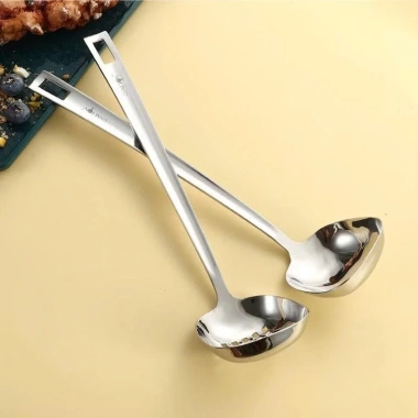 Cặp muôi ăn lẩu Oyatton đầu vuông 18/10 nguyên khối - Chỉ 110k, bền chịu nhiệt