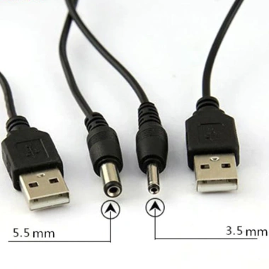 Cáp Sạc Loa Đầu Tròn 3.5mm + 5.5mm Dây 80cm Phóng Thanh LKP - Giá chỉ 22.000 VND