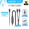 Cáp sạc nhanh Anker A8.895 140W 2 trong 1 USB‑C to USB‑C bọc dù, hỗ trợ USB‑PD, PPS, Power IQ 2.0 - Giá chỉ 326.000₫