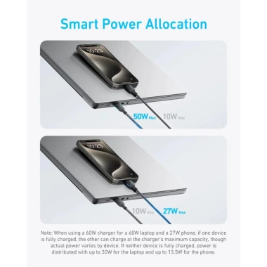 Cáp sạc nhanh Anker A8.895 140W 2 trong 1 USB‑C to USB‑C bọc dù, hỗ trợ USB‑PD, PPS, Power IQ 2.0 - Giá chỉ 326.000₫ 2