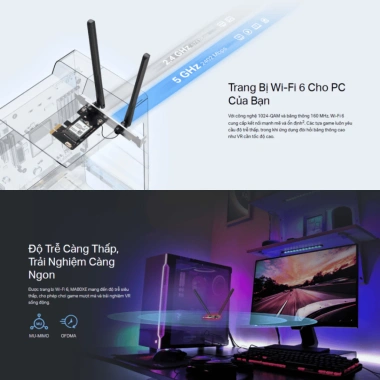 Card Wifi 6 PCIE AX3.000 Mercusys MA80XE Bluetooth 5.3 - Giá ưu đãi 538.000₫ 5