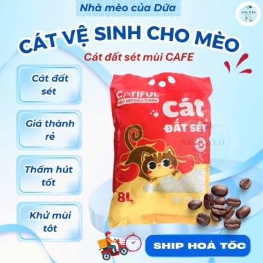 Cát vệ sinh khử mùi, thấm hút cho mèo - Đất sét & đậu nành, chống vón, chỉ 60.000₫